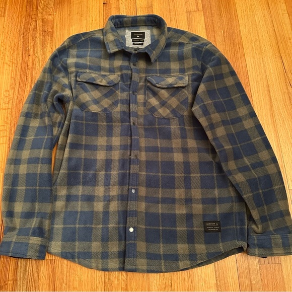 Quiksilver plaid fleece Flannel Shirt Size L (v) - Picture 2 of 12